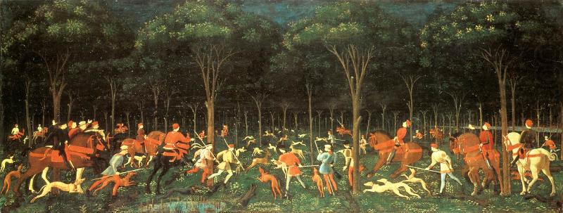 UCCELLO, Paolo The Hunt in the Forest aer china oil painting image